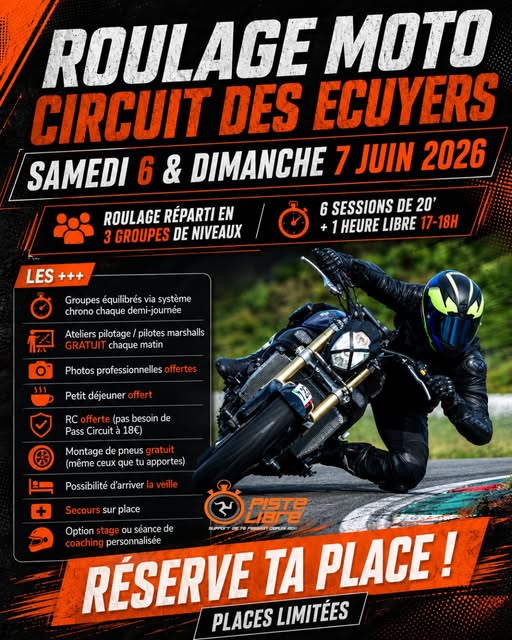 Roulage Moto au Circuit des Écuyers avec Piste Libre
